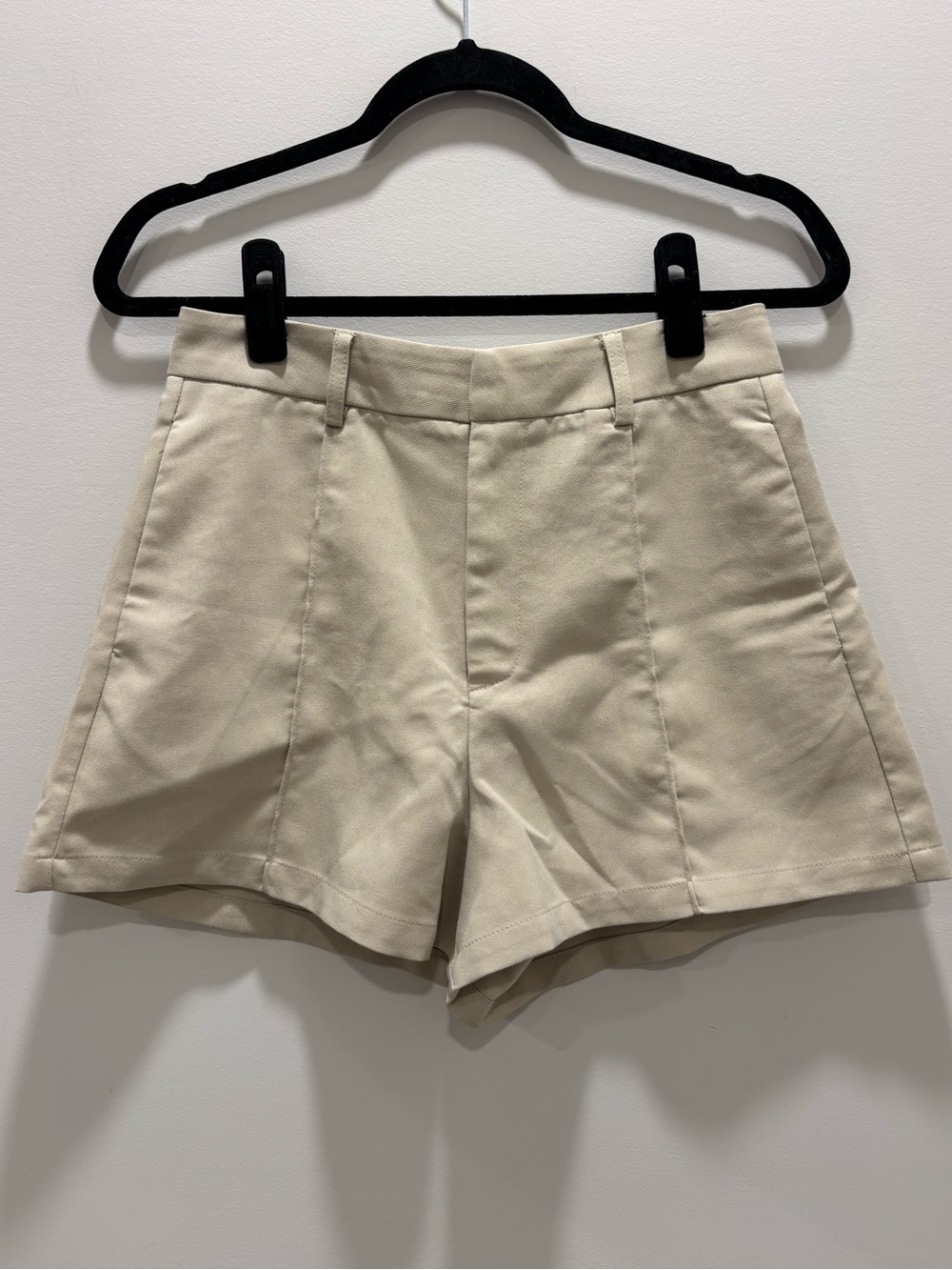 Commense Ivory High-Waisted Tailored Shorts